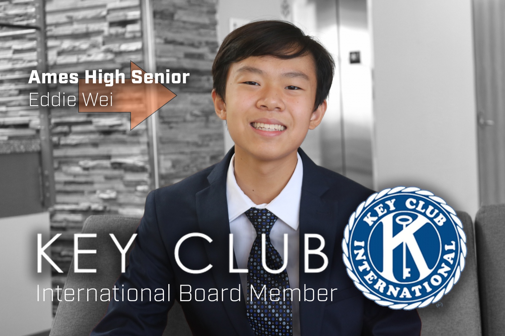 Ames High Senior Eddie Wei Elected to the Key Club International Board