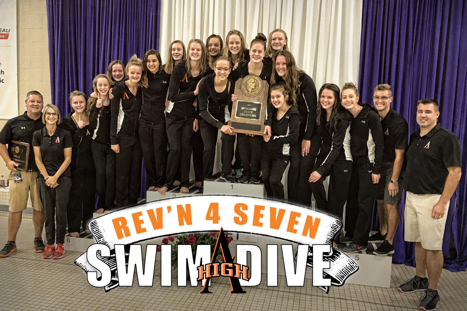 Rev’n for Seven: Girls Swimming and Diving Win 7th State Championship