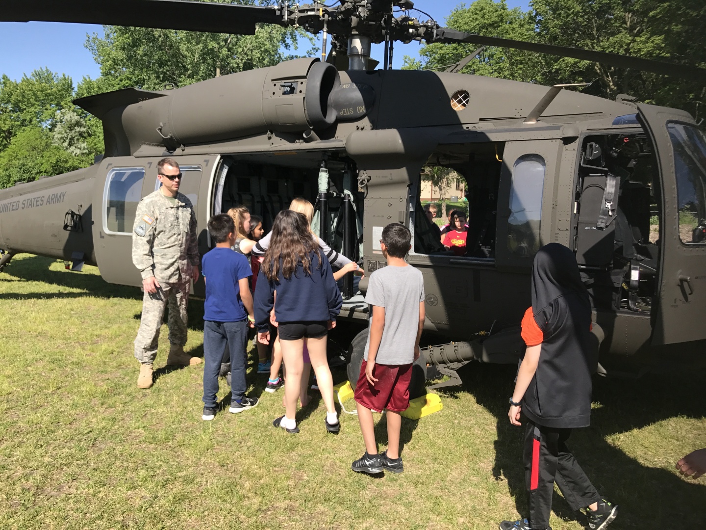 Black Hawk lands at Mitchell School to spur STEM learning