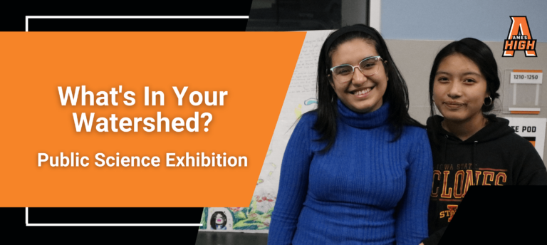 students smile with their presentation at a science exhibition