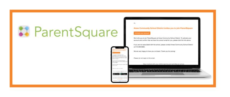 computer with information about how to sign up for ParentSquare